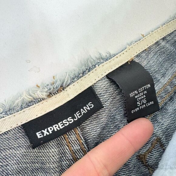 VTG Express Jeans Womens 6 Flare Y2K Low Rise Rhinestone Glam Streetwear - Picture 5 of 9